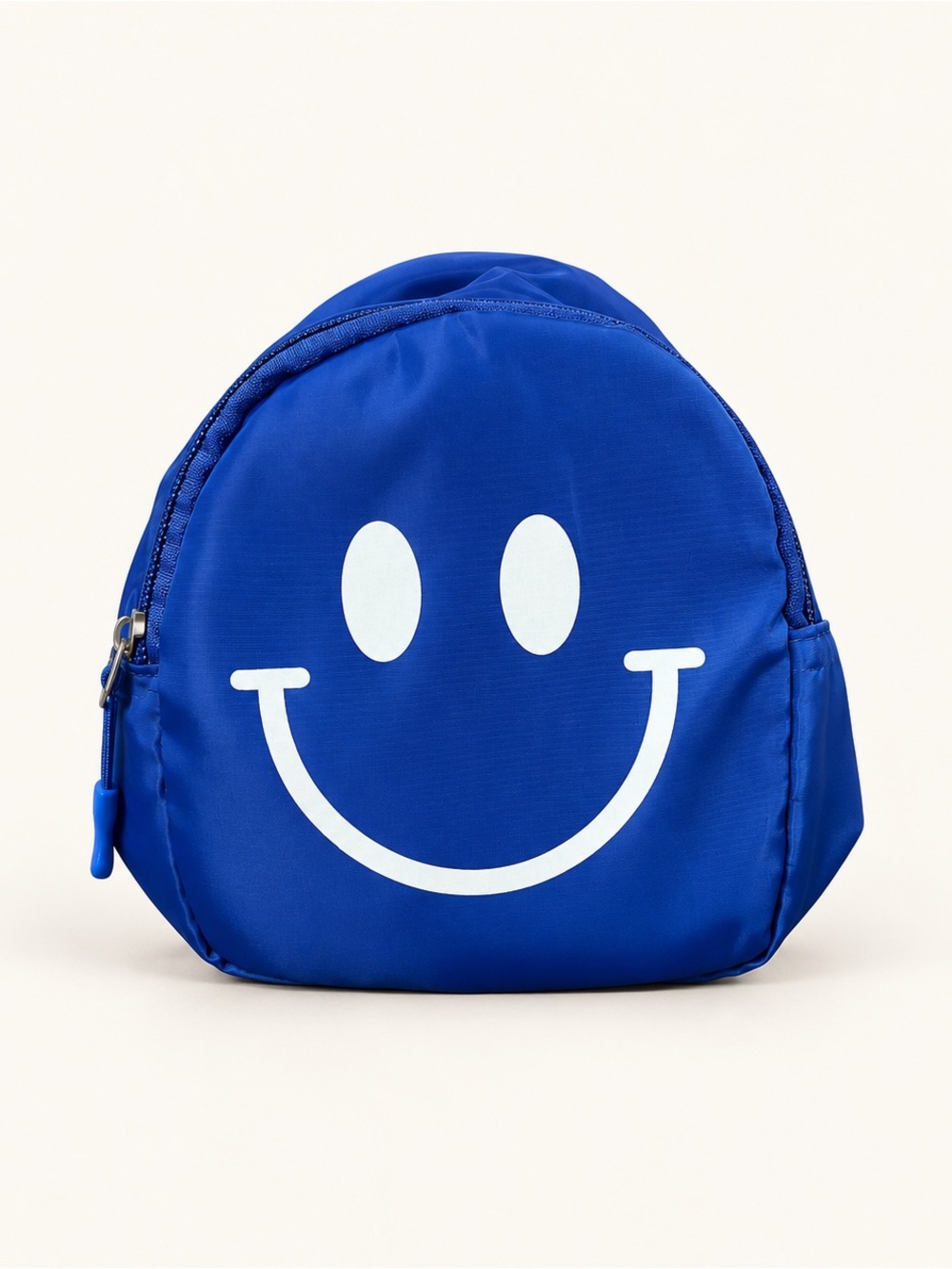Mini Smiley Face Blue Nylon Travel Mini Bag / Wristlet